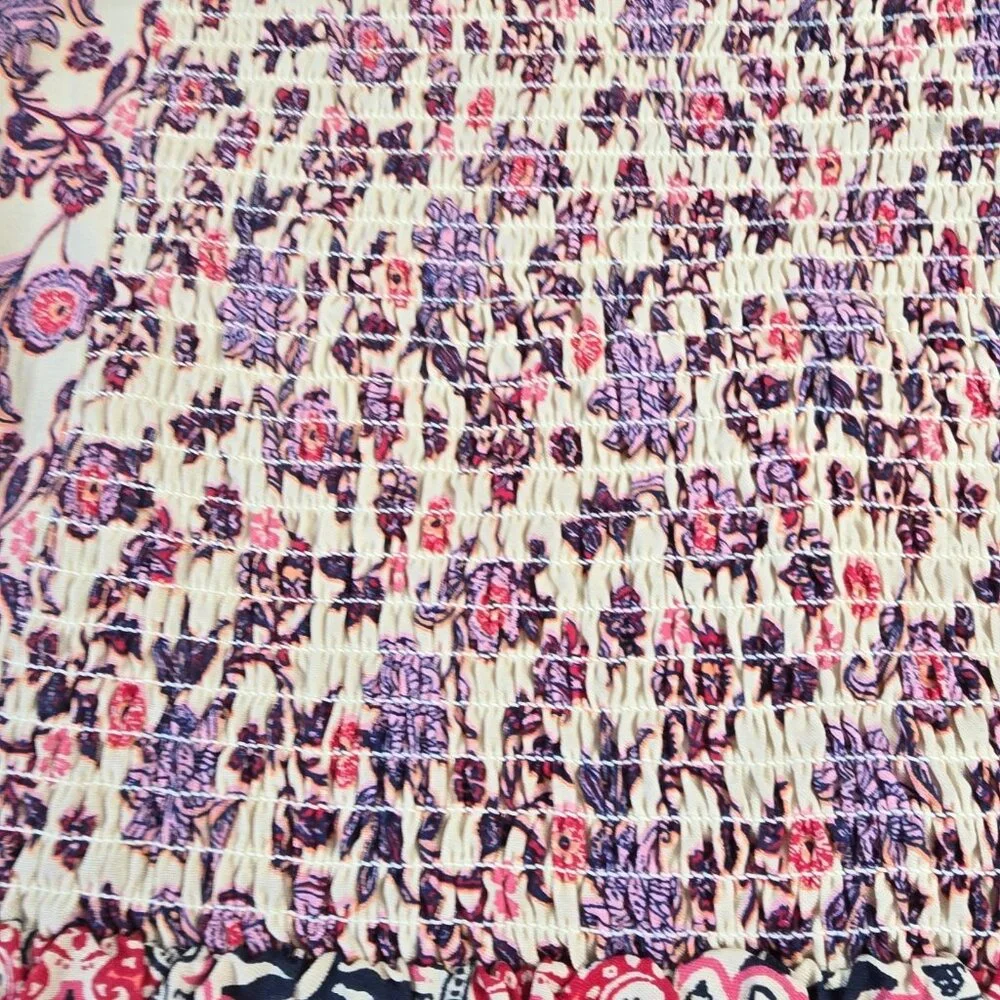 Maurices Sleeveless Blouse Womens Large Pink Purple Boho Top Summer Peplum - Picture 10 of 13